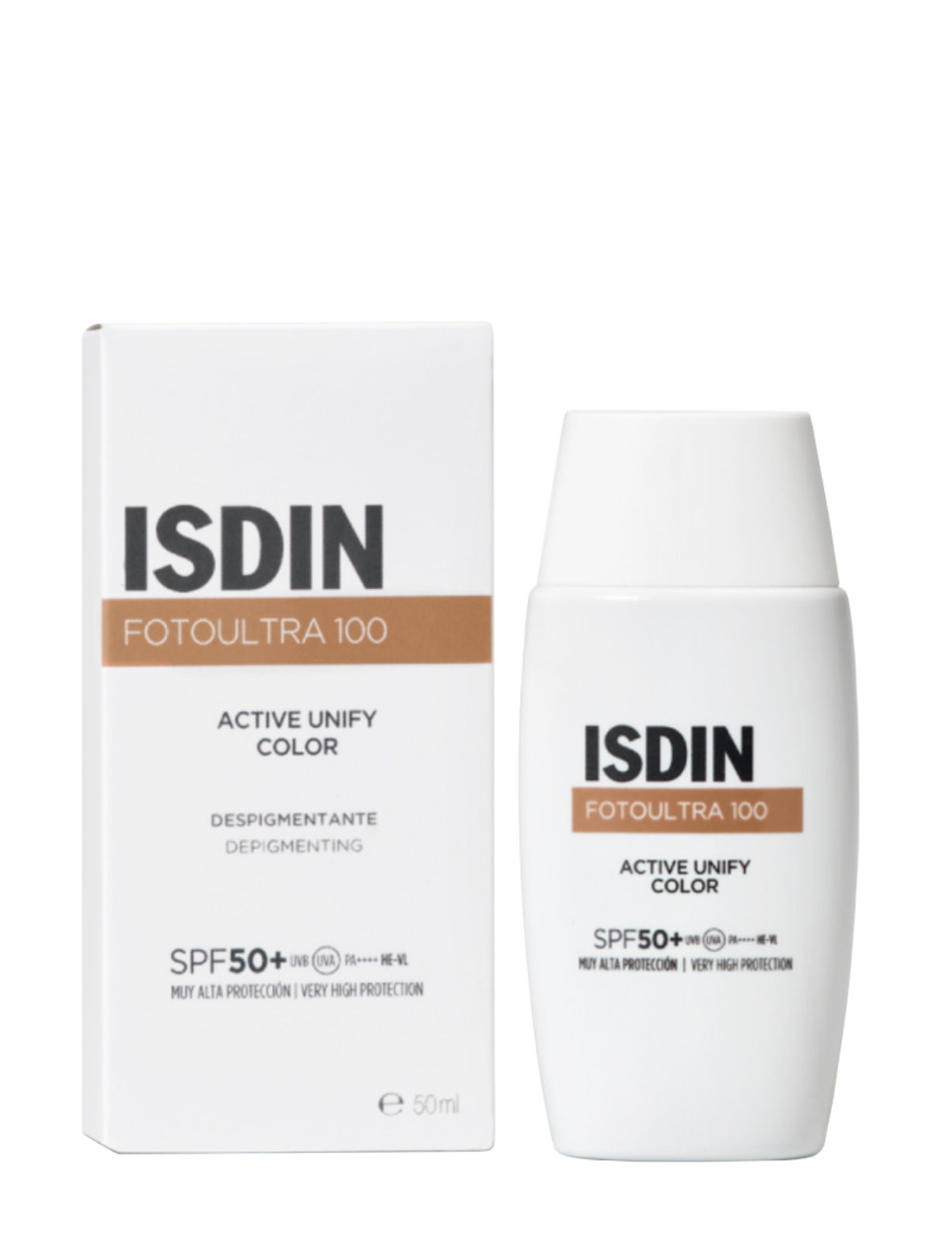 کرم ضدآفتاب ضد لک ایزدین فتو اولترا  رنگی اکتیو یونیفای | ISDIN FotoUltra 100 Active Unify Color Fusion Fluid SPF50