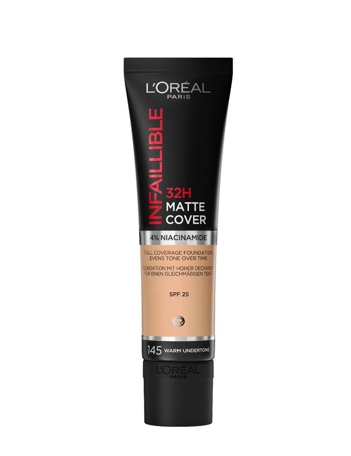 کرم پودر تیوپی لوریل L'Oreal Paris Infallible 32H Matte foundation 145