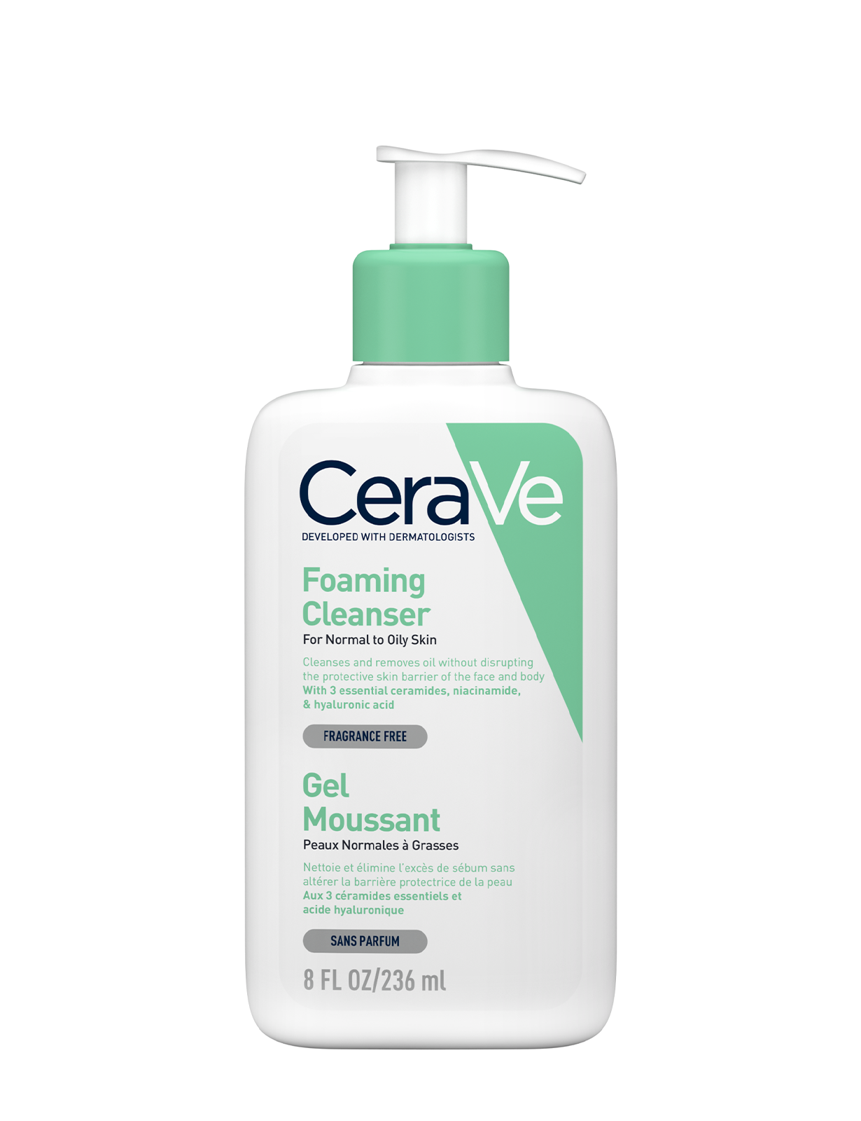 سراوی فوم شوینده نرمال تاچرب فرانسوی | 236 میل CeraVe Foaming Facial Cleanser