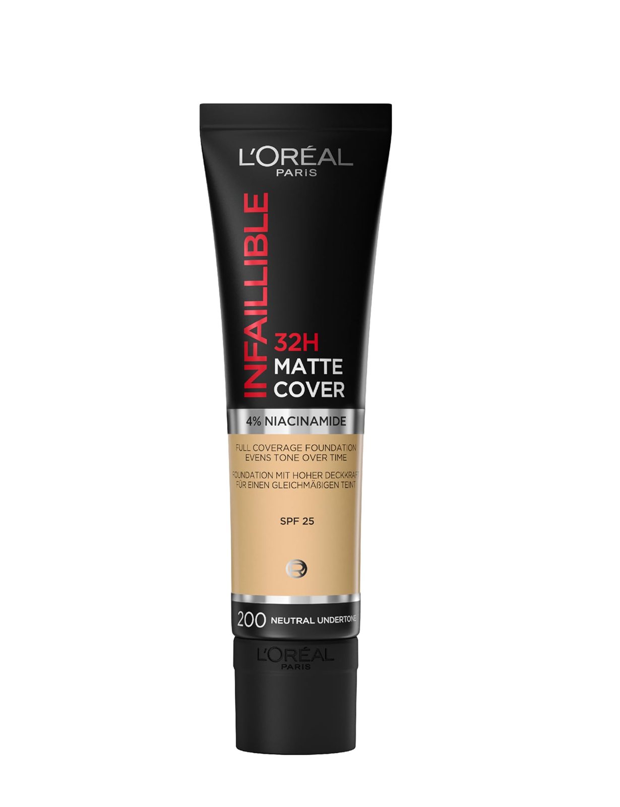 لوریل کرم پود اینفیبل مات رنگ 200L'Oreal Paris Cover Liquid Foundation