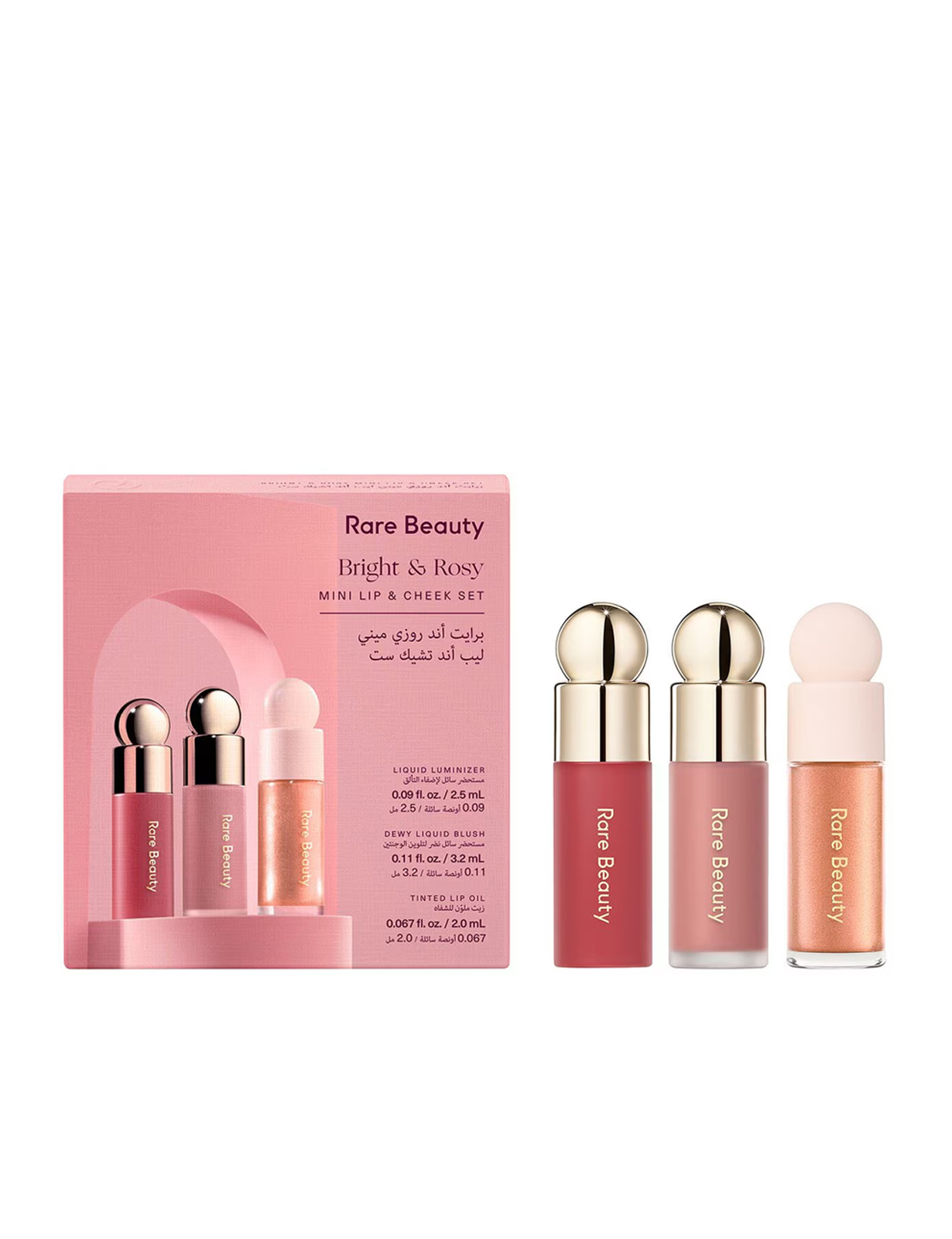 ست مینی رر بیوتی Rare beauty Bright & Rosy Mini Lip And Cheek Set